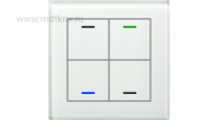 MDT BE-GTL4TW.01 Выключатель сенсорный KNX Glass Push Button II Lite 4-кнопочный, термодатчик
