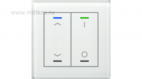 MDT BE-GTL2TW.B1 Выключатель сенсорный KNX Glass Push Button II Lite 2-кнопочный, c символами  I/O, термодатчик